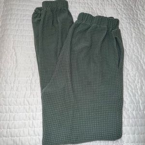 High waisted waffle pants